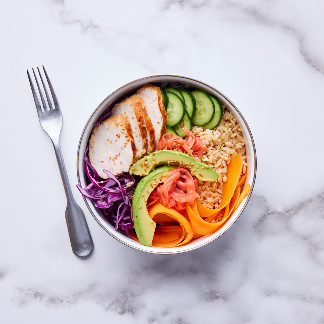 Teriyaki chicken sushi salad