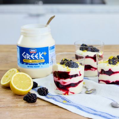 Jalna Blackberry and lemon yoghurt fool