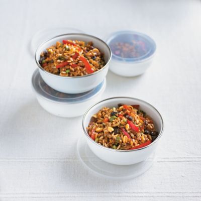 Brown Rice Salad With Peanuts & Raisins