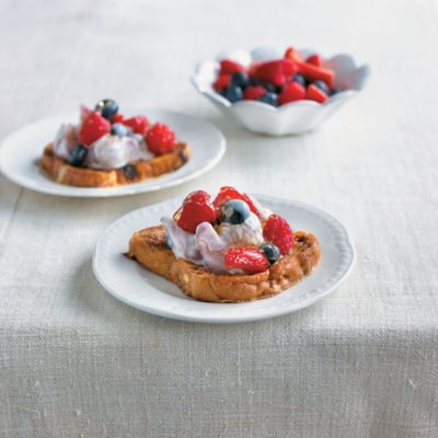 Eggy Fruit Bread With Berries & Cream
