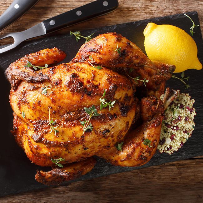 Lemon Butter Chicken With Cranberry & Almond Couscous Stuffing