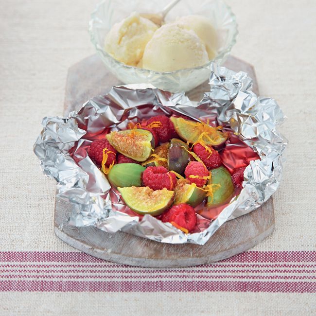 Baked Honeyed Figs & Raspberries