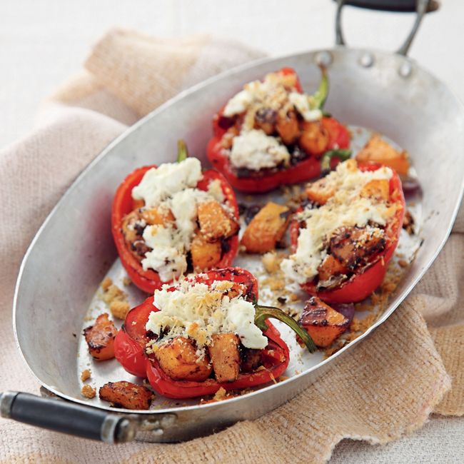 Goats' Cheese & Butternut Squash Stuffed Peppers