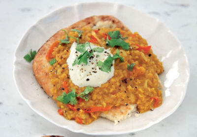 Red Lentil Dahl With Warm Naan