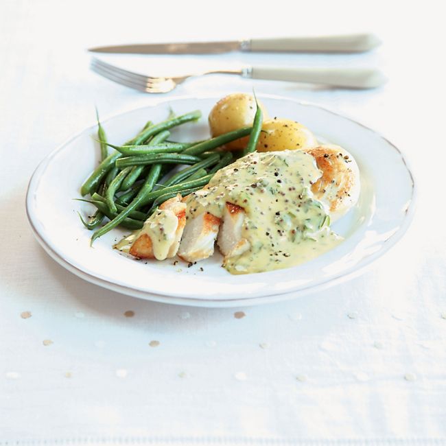 Chicken Breasts With Crème Fraîche & Three-mustard Sauce