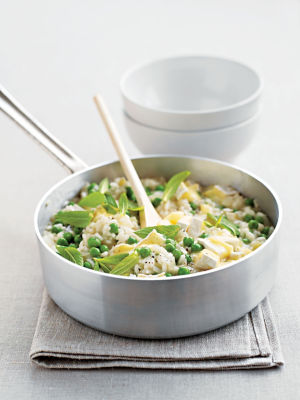 Creamy Pea & Mint Risotto With Brie
