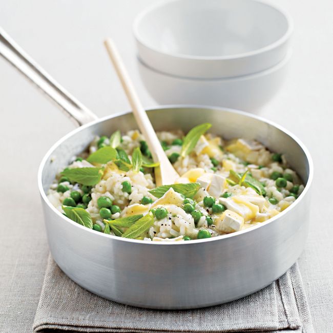 Creamy Pea & Mint Risotto With Brie
