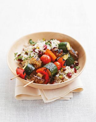Vegetable Kebabs With Pilaf