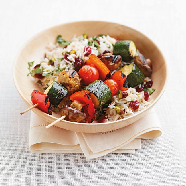 Vegetable Kebabs With Pilaf
