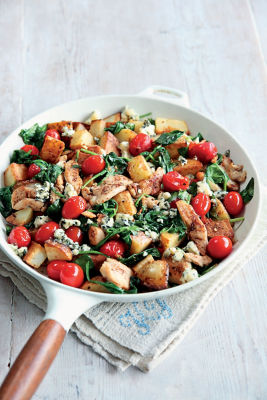 Chicken With Potatoes, Spinach & Blue Cheese