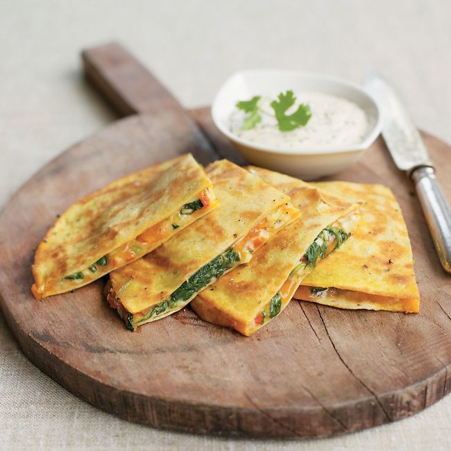 Smoked Cheese, Pepper & Spinach Quesadillas
