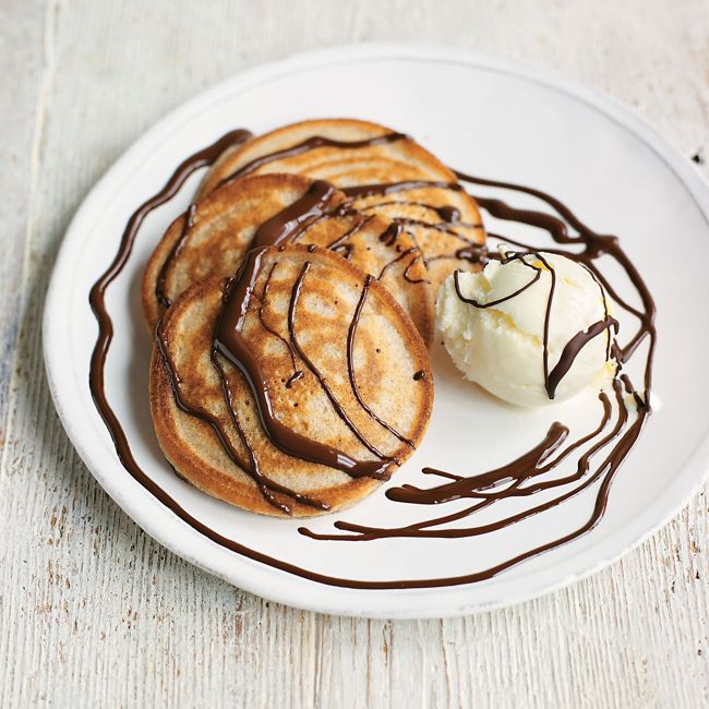 Spiced Drop Scones With Ice Cream & Chocolate Sauce