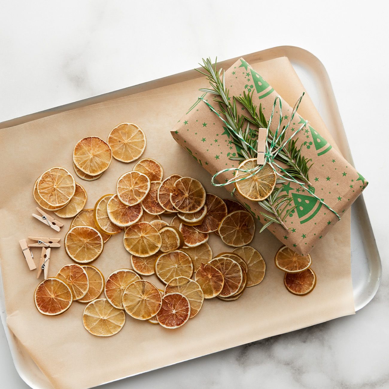 Dehydrated lime ornaments