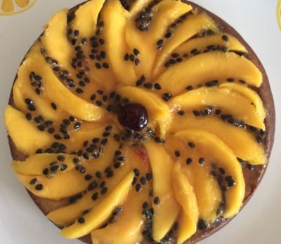 Mango and White Chocolate Baked Cheesecake