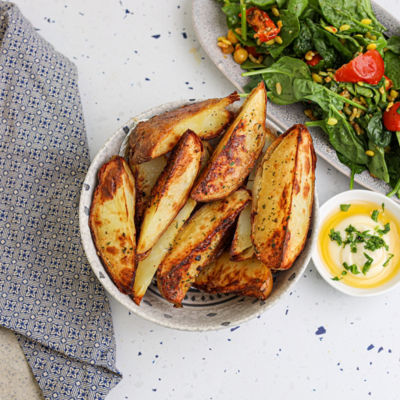 Air Fryer Garlic & Herb Potato Wedges
