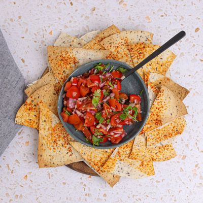 Air Fryer Tortilla Chips with Pico De Gallo