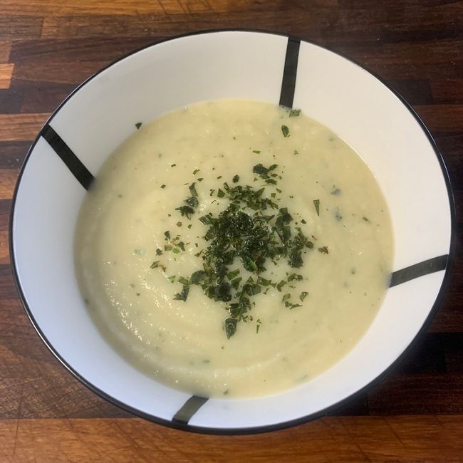 Celeriac Parsnip Cauliflower Thai Basil Soup