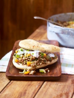 Curried Lamb Sloppy Joes With Naan Bread