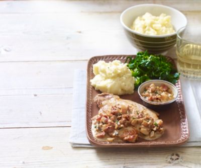 Pork Chops With Apple & Bacon Compote