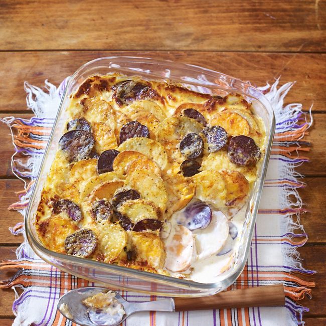 Rainbow Potato Gratin