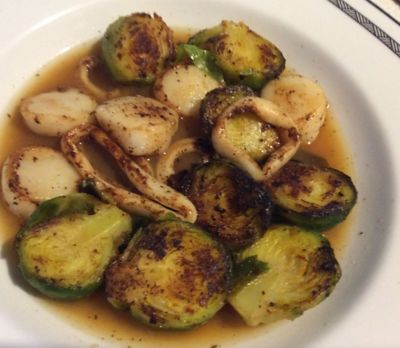 Scallop, Calamari, Miso and Brussels Sprouts