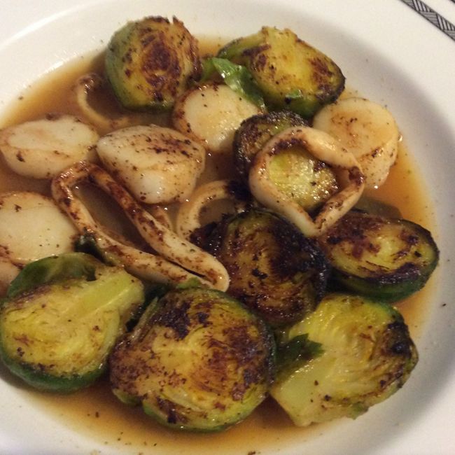Scallop Calamari Miso & Brussels Sprouts