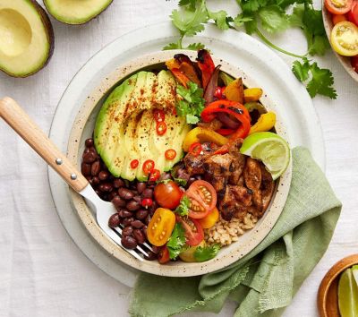 Avocado Loaded Fajita Bowl