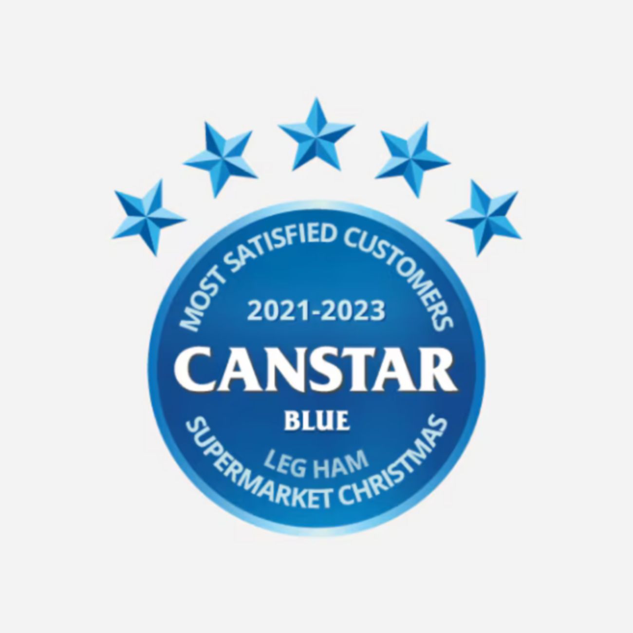 Canstar Blue award: Most satisfied customers 2021-2023, Leg Ham, Supermarket Christmas.