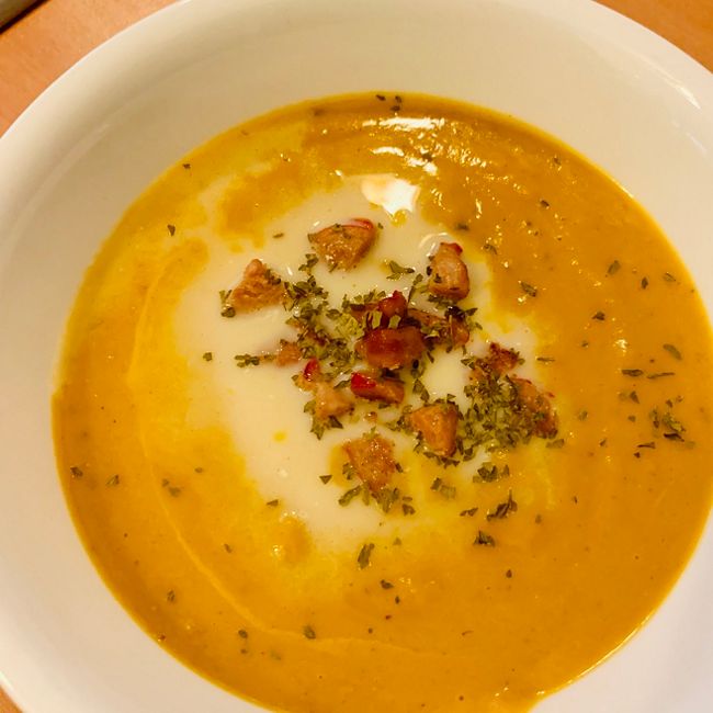 Creamy Pumpkin Soup With Cabanossi