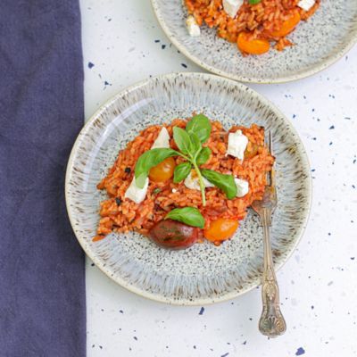 Baked Tomato & Mozzarella Risotto