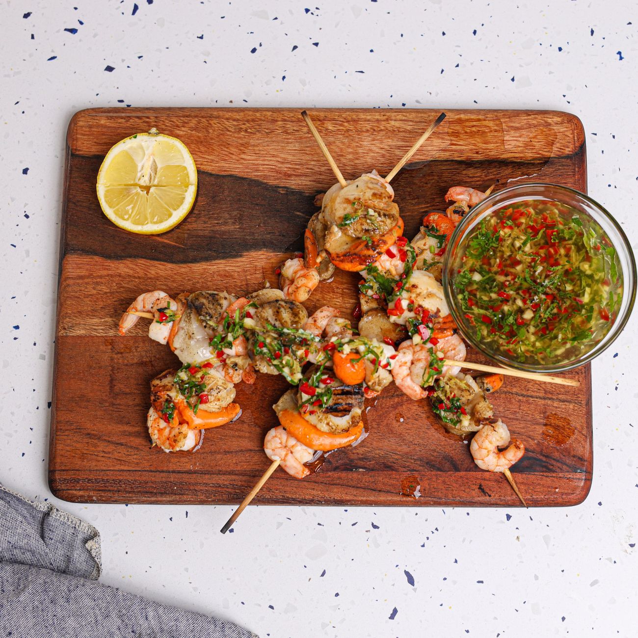 Bbq scallops clearance skewers