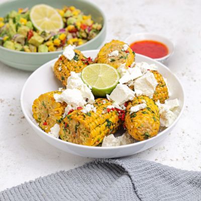 BBQ Corn On The Cob with Feta & Chilli