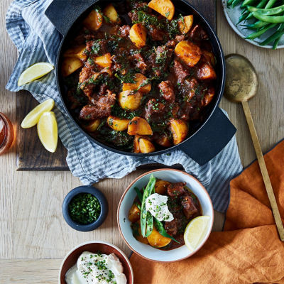 Beef Goulash with Steamed Green Beans