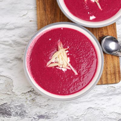 Beetroot, Apple & Goats Cheese Soup