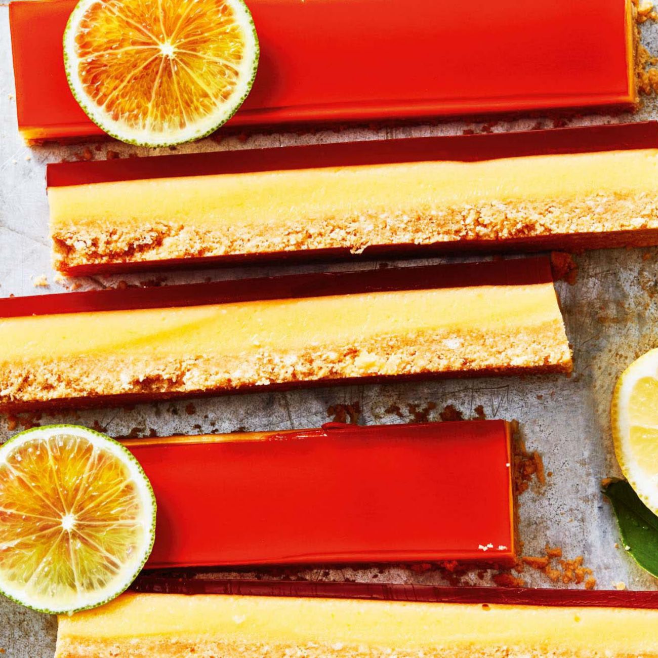 No-bake lemon, lime and bitters slice