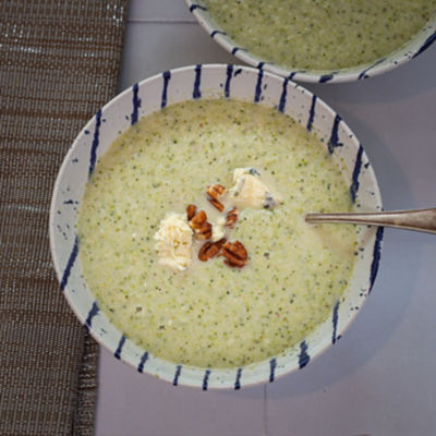Broccoli Blue Cheese & Walnut Soup
