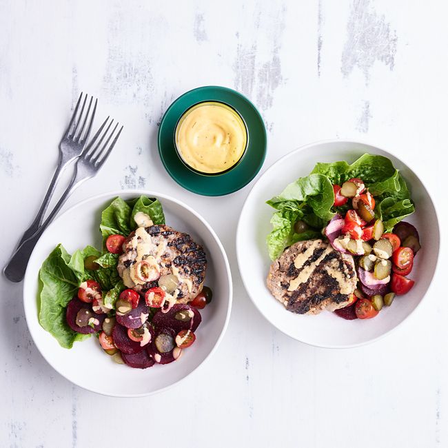 Burger & Beet Salad