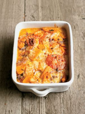 Butternut Squash, Tomato & Red Onion Gratin