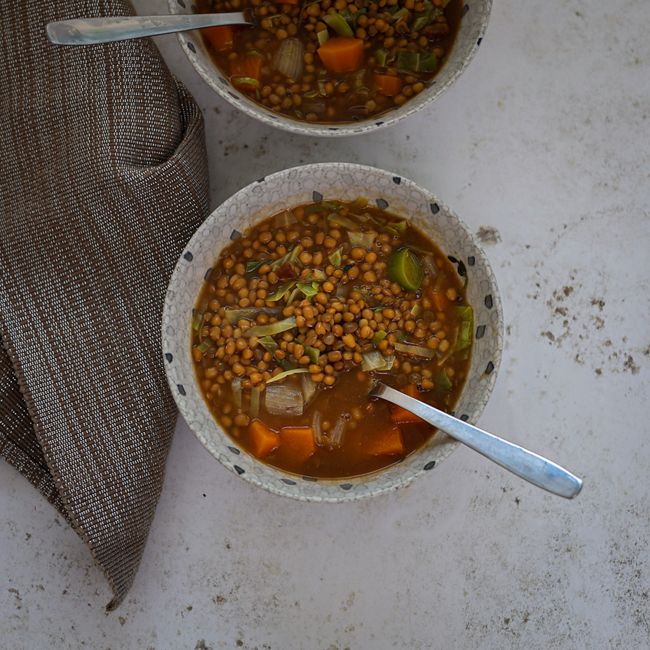 Cabbage & Red Lentil Broth