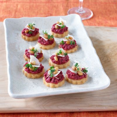 Parmesan Shortbreads With Beetroot Pesto