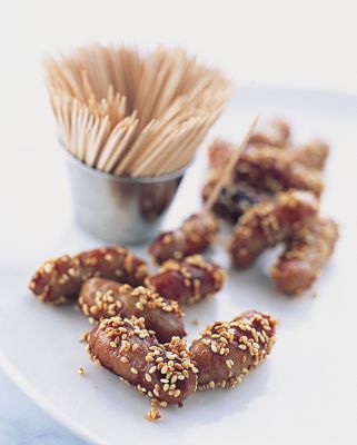 Honey Sesame-glazed Cocktail Sausages