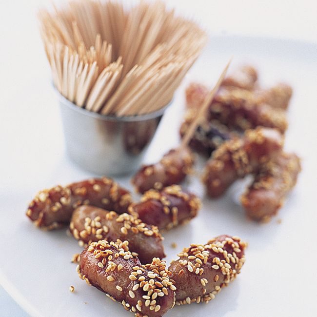 Honey Sesame-glazed Cocktail Sausages