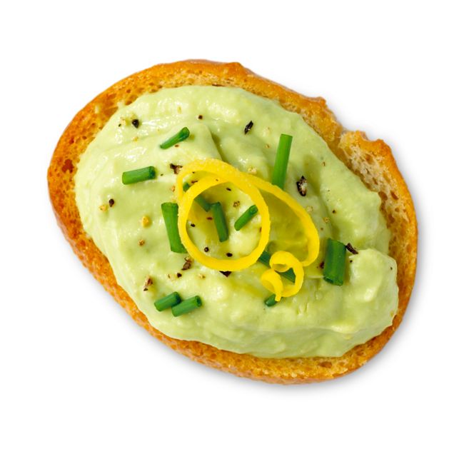 Citrus Avocado Purée Crostini