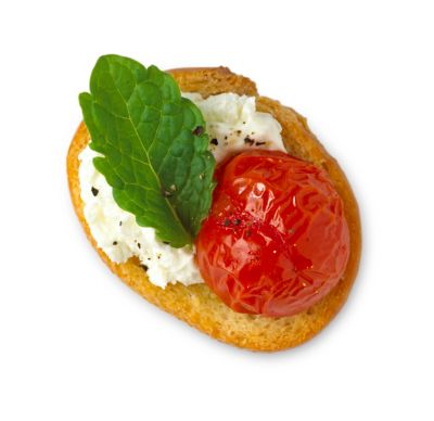 Goat's cheese & roasted cherry tomato crostini