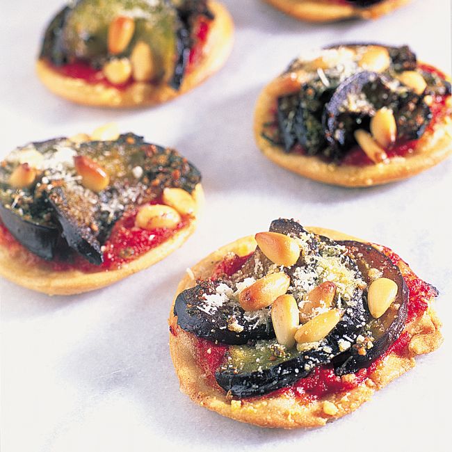 Eggplant & Pine Nut Pizzette