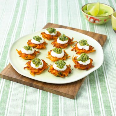Sweet Potato & Ginger Rösti With Coriander Pesto