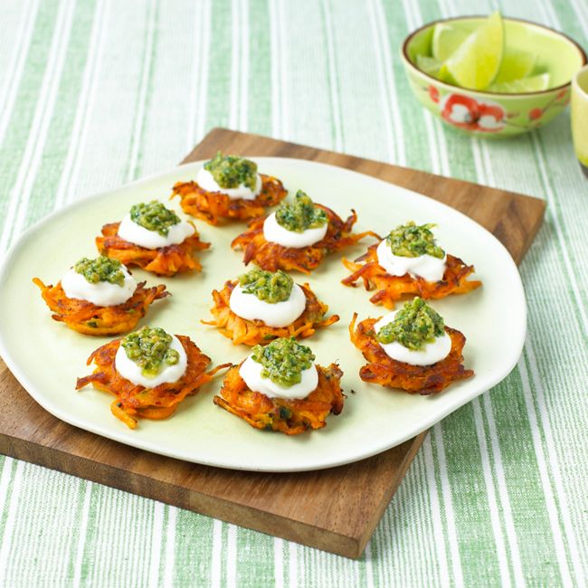 Sweet Potato & Ginger Rosti With Coriander Pesto