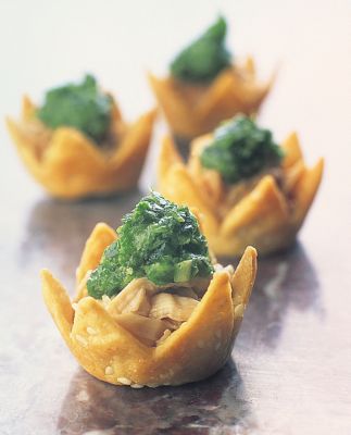 Oriental Chicken With Spicy Pesto Tartlets
