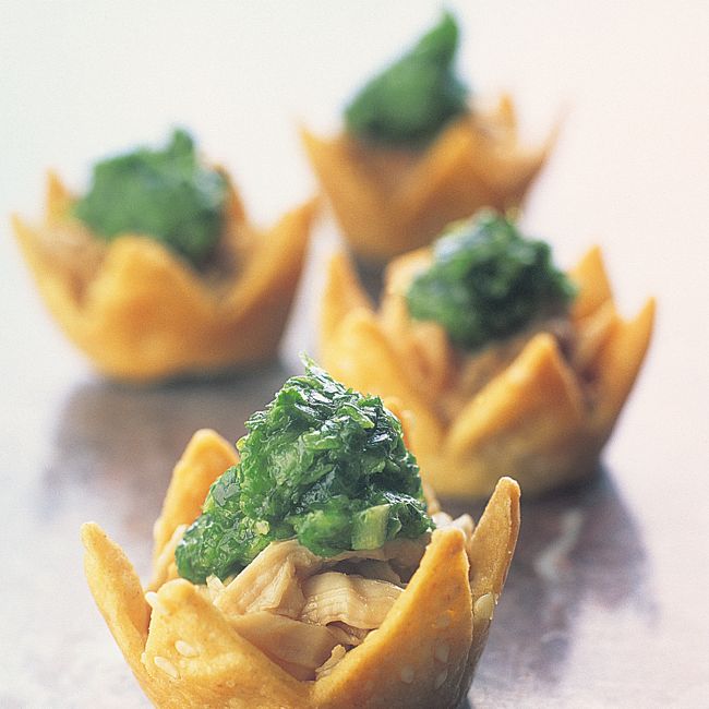 Oriental Chicken With Spicy Pesto Tartlets