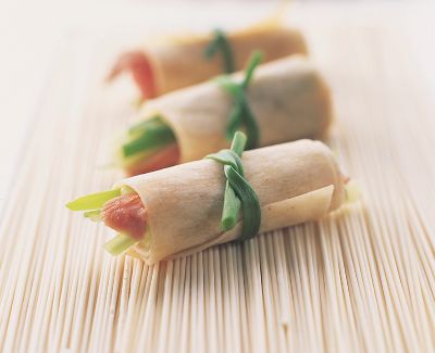 Mini Peking Duck Pancakes With Plum Sauce